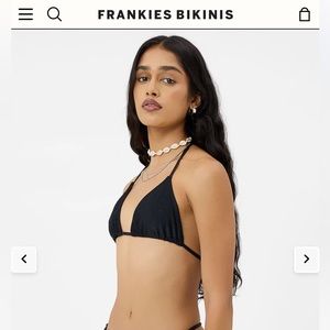 Brand new Frankies Black Ribbed bikini top